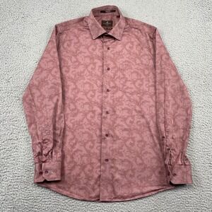 Blackberrys Shirt Mens M Dusty Pink Lord of Giza India Slim Floral Cotton Button